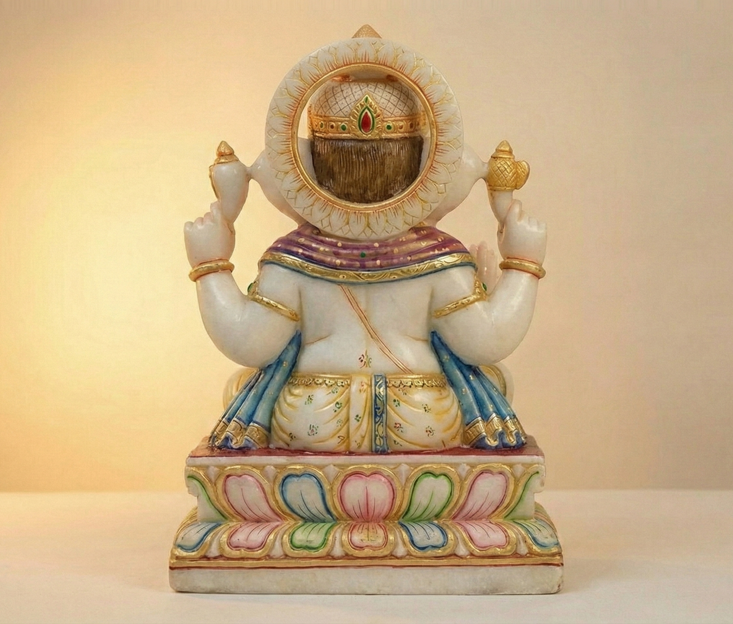 Handgefertigte Ganesha-Statue aus weißem Marmor