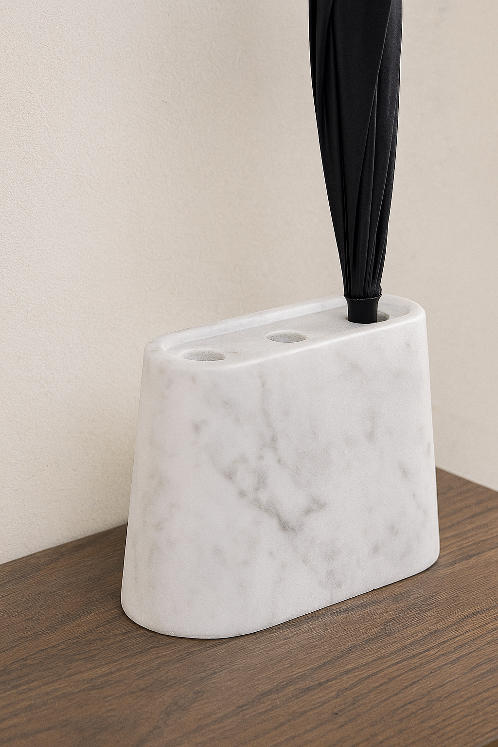 Handcrafted White Marble Umbrella Holder Stand — Modern Entryway Decor, Luxury Home Accessory
