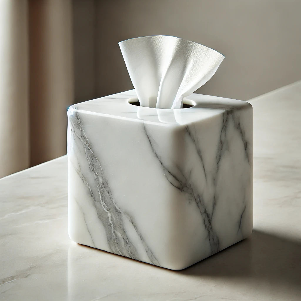 Elegant Marble Tissue Holder – Premium Handcrafted Home Décor Accessory
