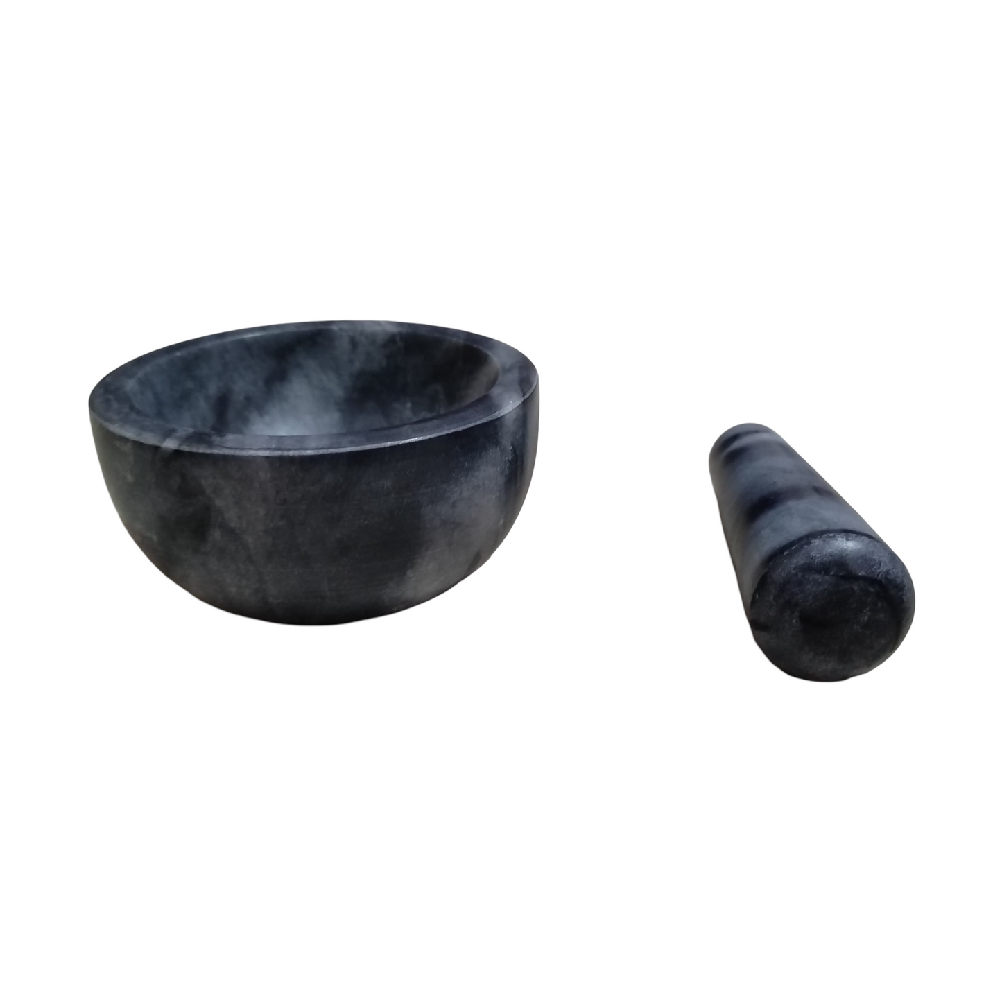Grey Marble Mortar & Pestle Set – Handcrafted- 4"