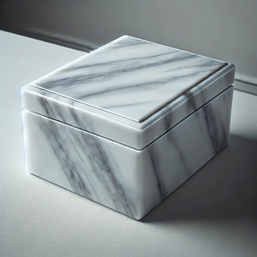 Elegant Marble Storage Box – Handcrafted Home Accessory
