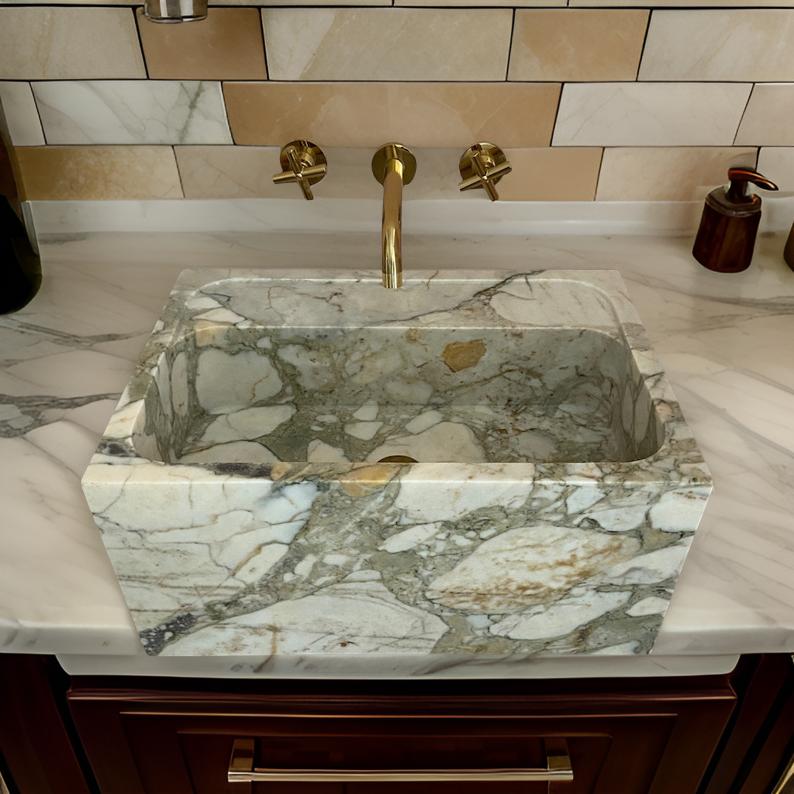 Exquisites Marmorwaschbecken | Elegante Badezimmerergänzung