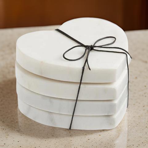 Elegant Set of 4 Star-Shaped Marble Coasters - Perfect for Any Occasion