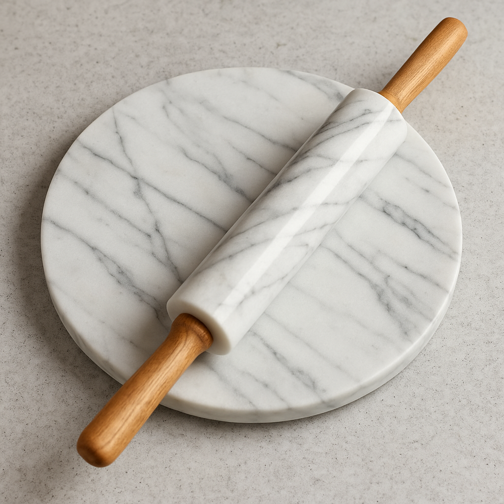 Marble Rolling Pin and Board Set – 8-Inch Pin & 10-Inch Board