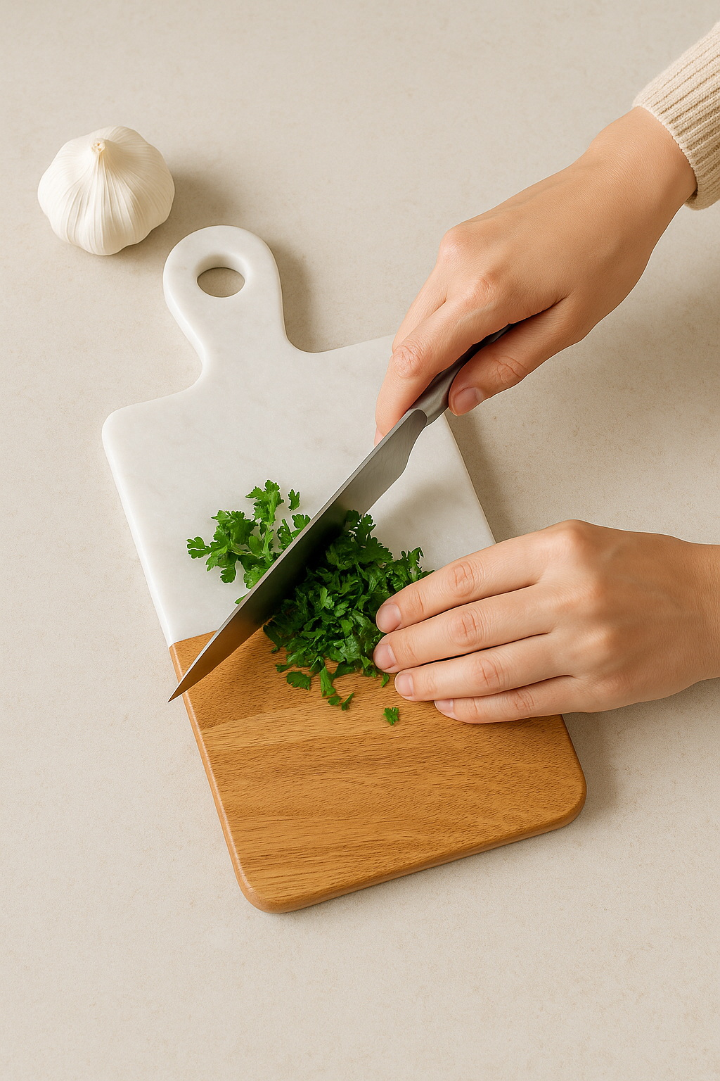 Premium Marble & Wood Chopping Board – Elegant & Durable Kitchen Essential