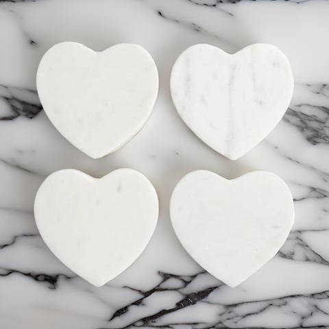 Elegant Set of 4 Star-Shaped Marble Coasters - Perfect for Any Occasion