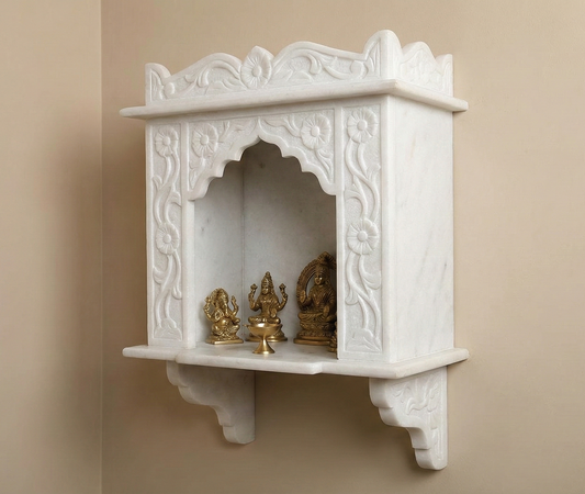 Wall-Mounted White Marble Temple