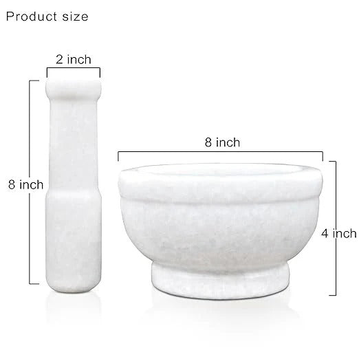 Mortar and Pestle, Wonder White - ShilpAkriti Decor