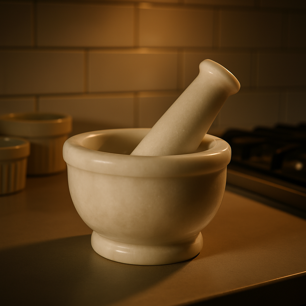Mortar and Pestle, Wonder White - ShilpAkriti Decor