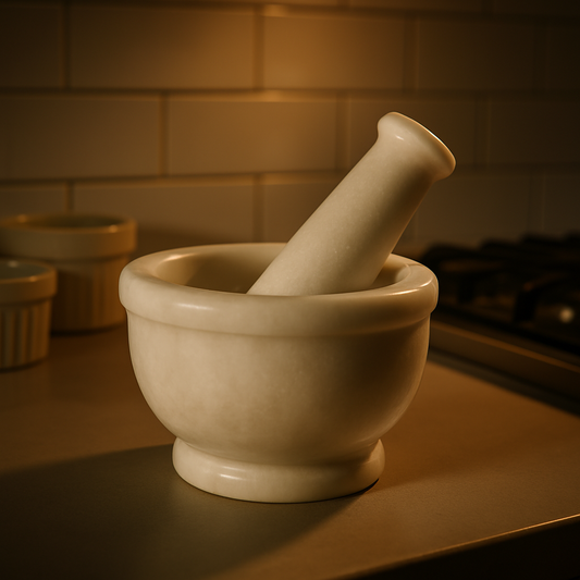 Mortar and Pestle, Wonder White - ShilpAkriti Decor