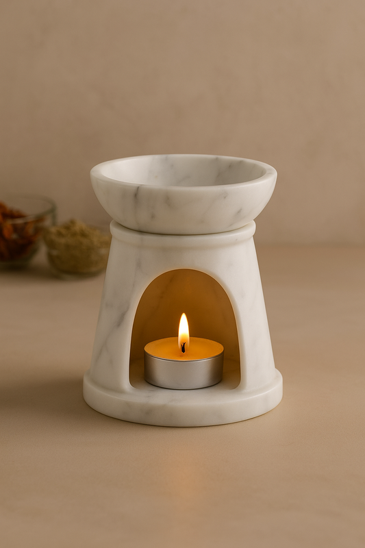 Handcrafted Marble Aroma Lamp - Elegant Home Decor & Aromatherapy