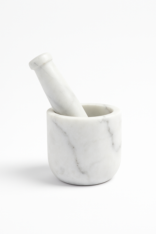 Premium Marble Mortar and Pestle Set for Herbs and Spices - 500g