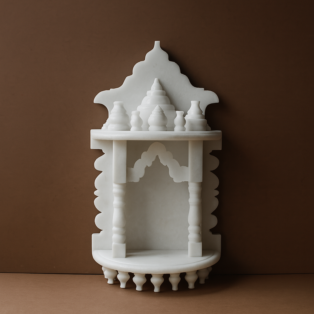 Wall-Mounted White Marble Temple