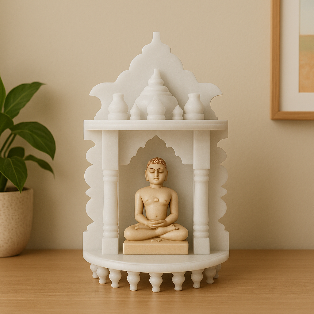 Wall-Mounted White Marble Temple