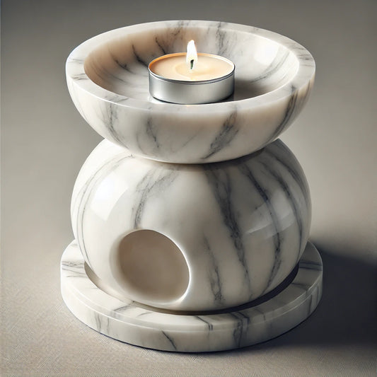 Handcrafted Marble Aroma Lamp - Elegant Home Decor & Aromatherapy