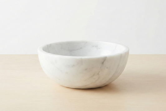 Hochwertige Servierschüssel aus weißem Marmor