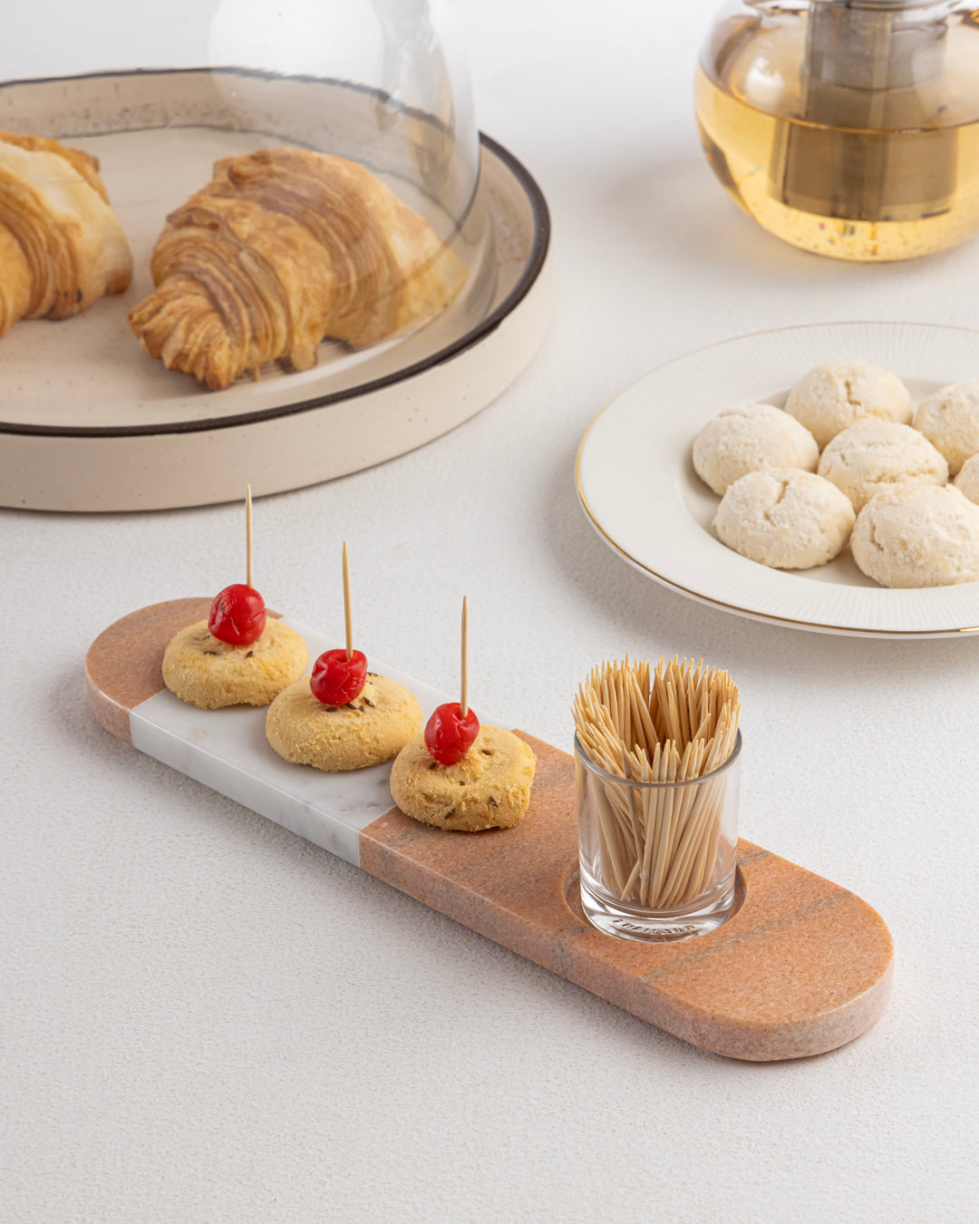 Marble Snack Serving Platter-ShilpAkriti Decor