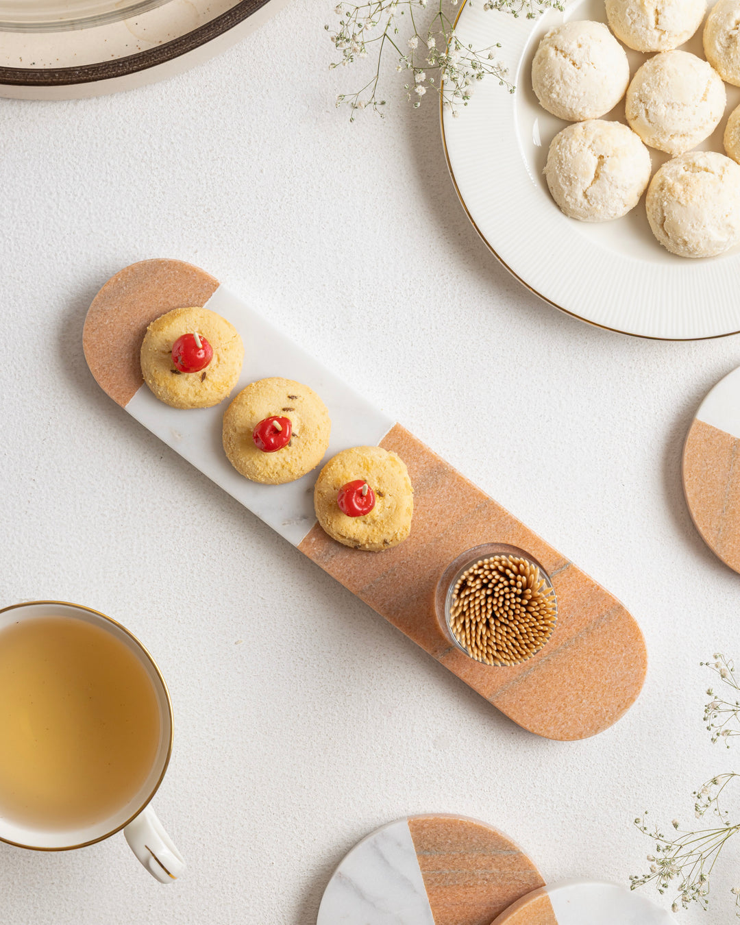 Marble Snack Serving Platter-ShilpAkriti Decor