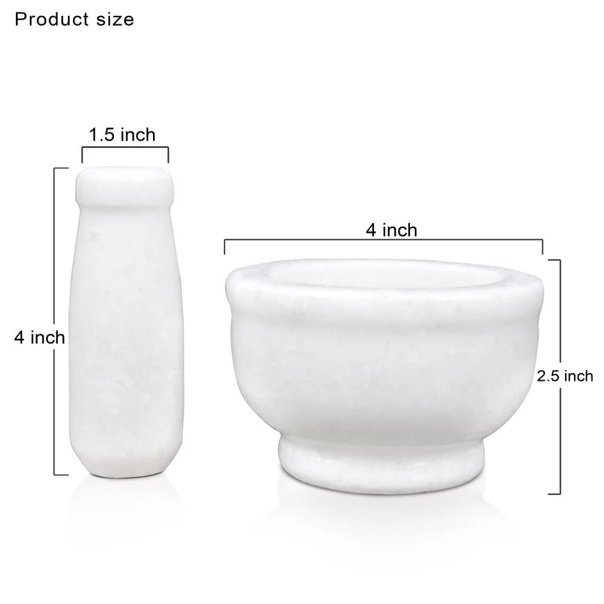 Mortar and Pestle, Wonder White - ShilpAkriti Decor