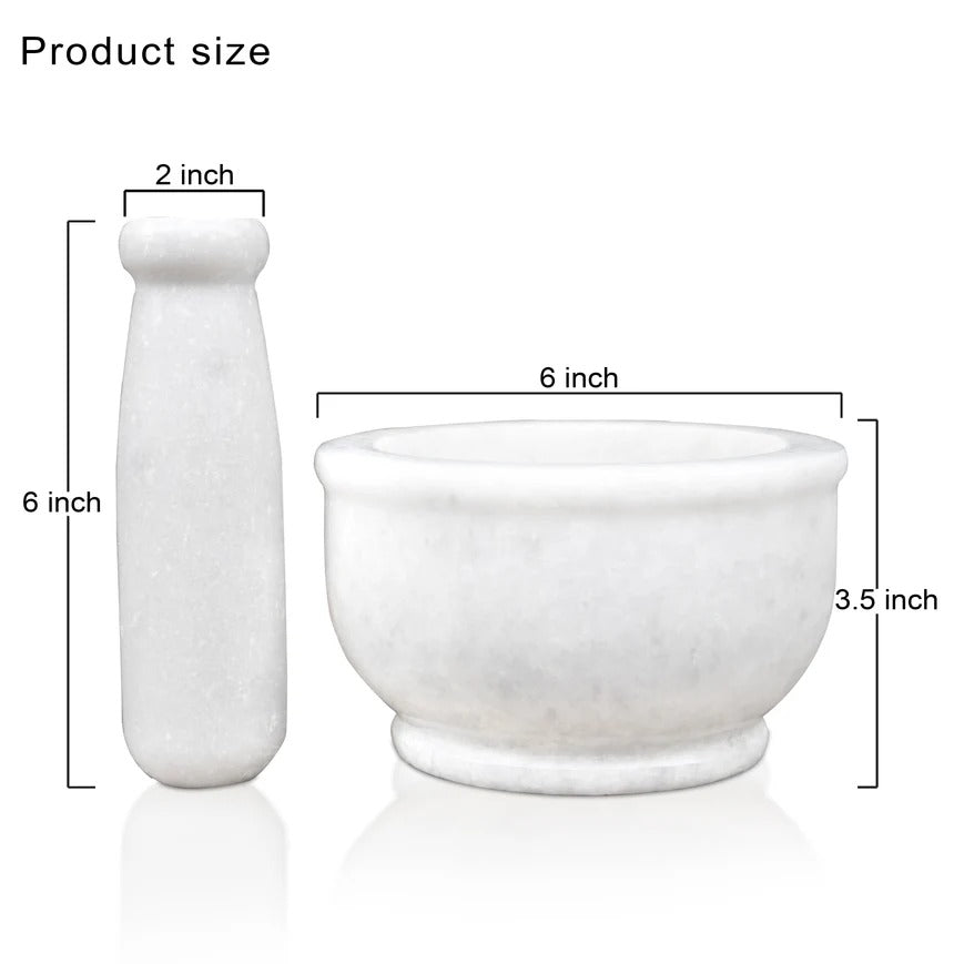 Mortar and Pestle, Wonder White - ShilpAkriti Decor