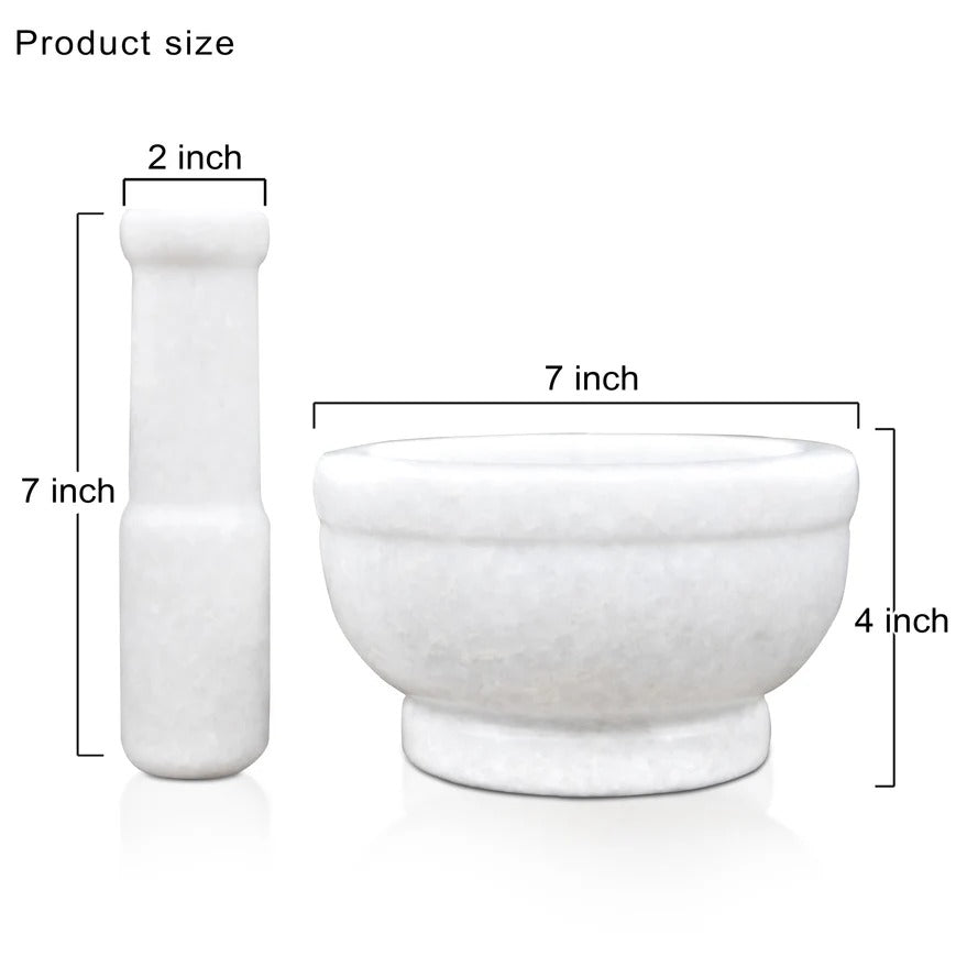 Mortar and Pestle, Wonder White - ShilpAkriti Decor