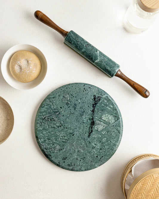 Marble Rolling Pin With Marble Chakla