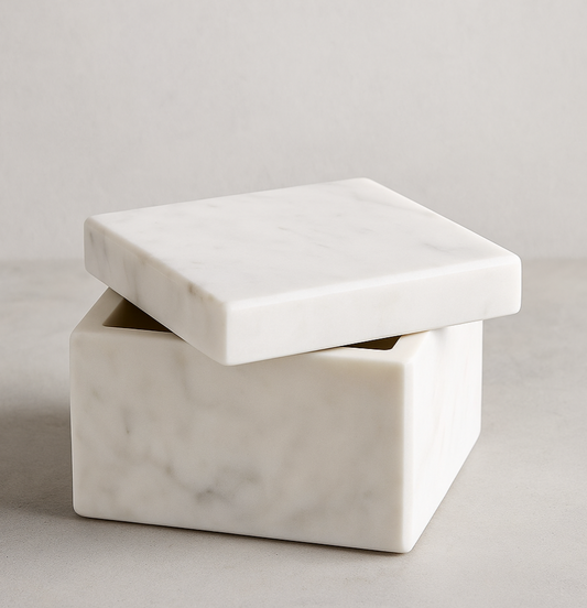 Elegant Marble Storage Box – Handcrafted Home Accessory