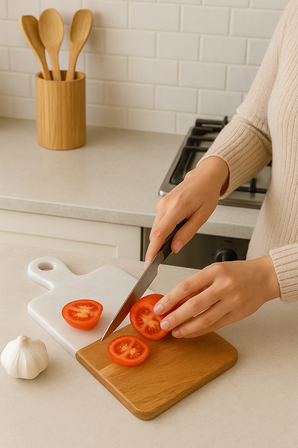 Premium Marble & Wood Chopping Board – Elegant & Durable Kitchen Essential