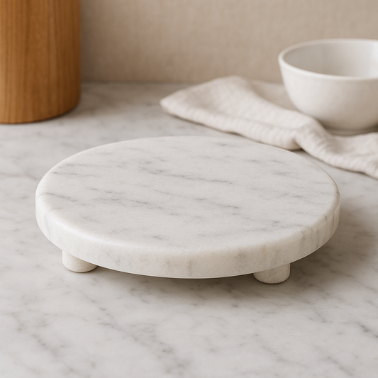 Premium White Marble Roti Rolling Board – Smooth & Durable Chakla for Everyday Use