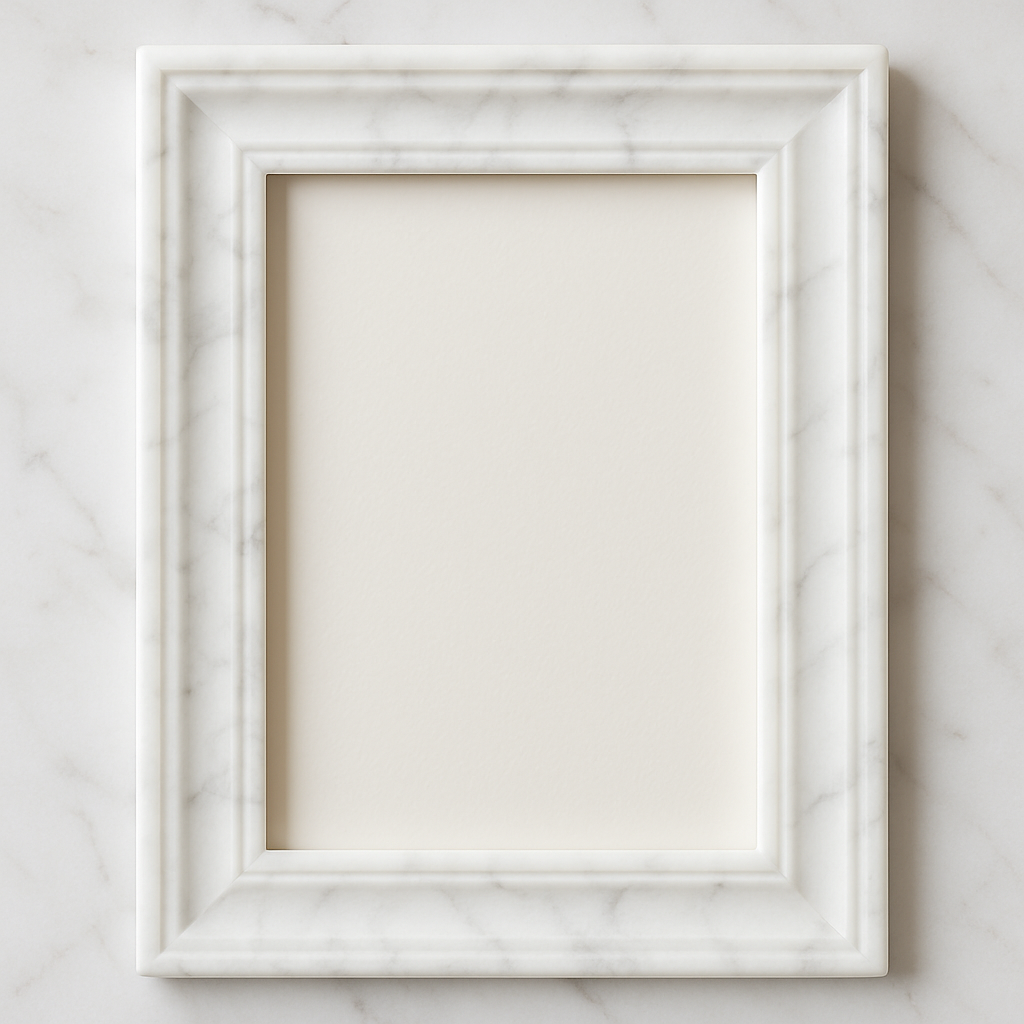 Premium White Marble Photo Frame 6x8 Inch – Elegant Wall Hanging Family Picture Frame for Living Room Décor