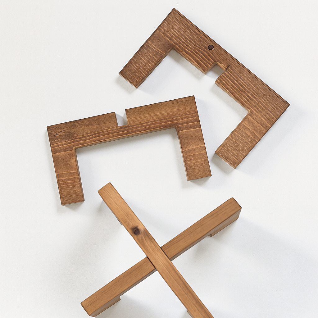Handcrafted Wooden Plant Stand | Adjustable Mid-Century Pot Holder for Indoor Decor