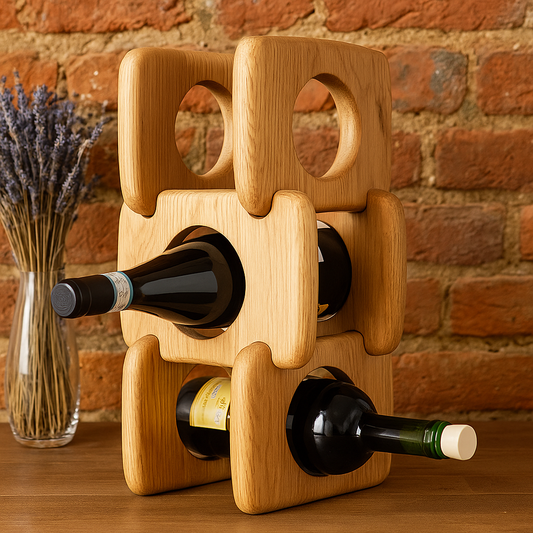 Handcrafted Wooden Wine Rack – 6 Bottle Holder