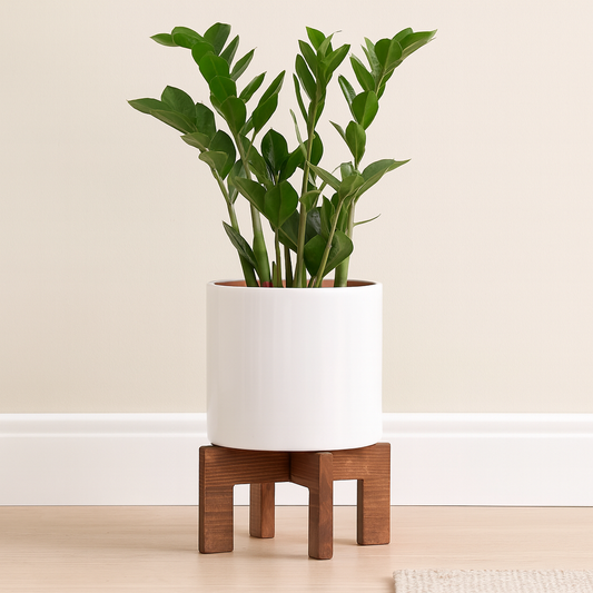 Handcrafted Wooden Plant Stand | Adjustable Mid-Century Pot Holder for Indoor Decor