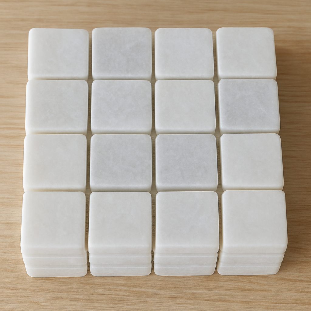 Premium White Marble Mosaic Coaster – Handcrafted Stone Drink Mat for Home & Office Use