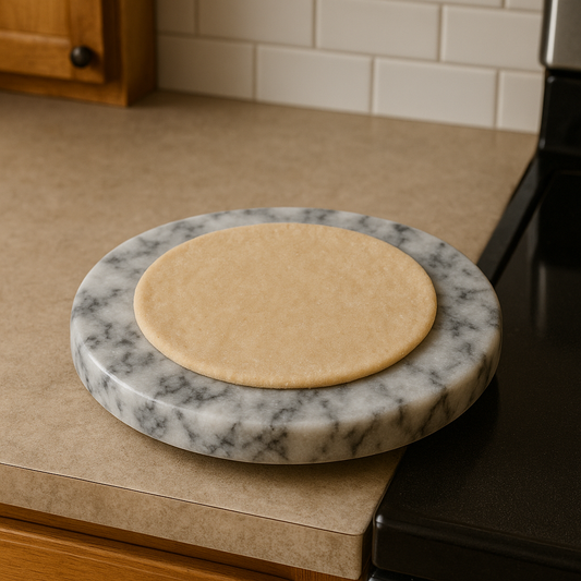 Premium Round Marble Roti Rolling Board – 9" Diameter | Smooth & Hygienic Surface