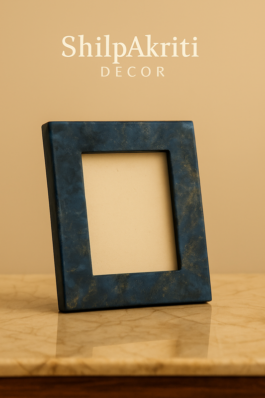 Handcrafted Blue Resin Photo Frame – 5x7 Display | Elegant Tabletop & Wall Decor by ShilpAkriti Decor
