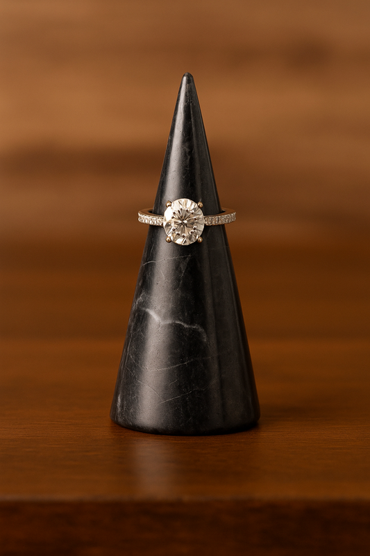 Marble Ring Holder – Cone-Shaped Jewelry Display Stand for Dressing Table & Gift Boxed
