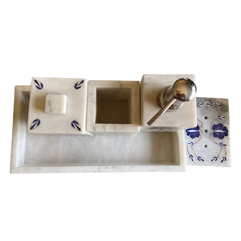 Marble Inlay Bathroom Set